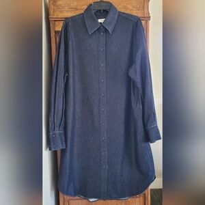 COS MIDI DARK INDIGO DENIM SHIRT DRESS 10 NWOT